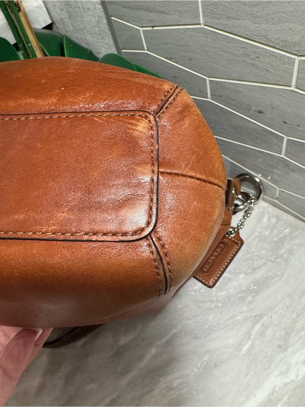 EUC Coach Cognac Leather Satchel with Original Hang Tag - True Coach Treasure - Picture 10 of 13